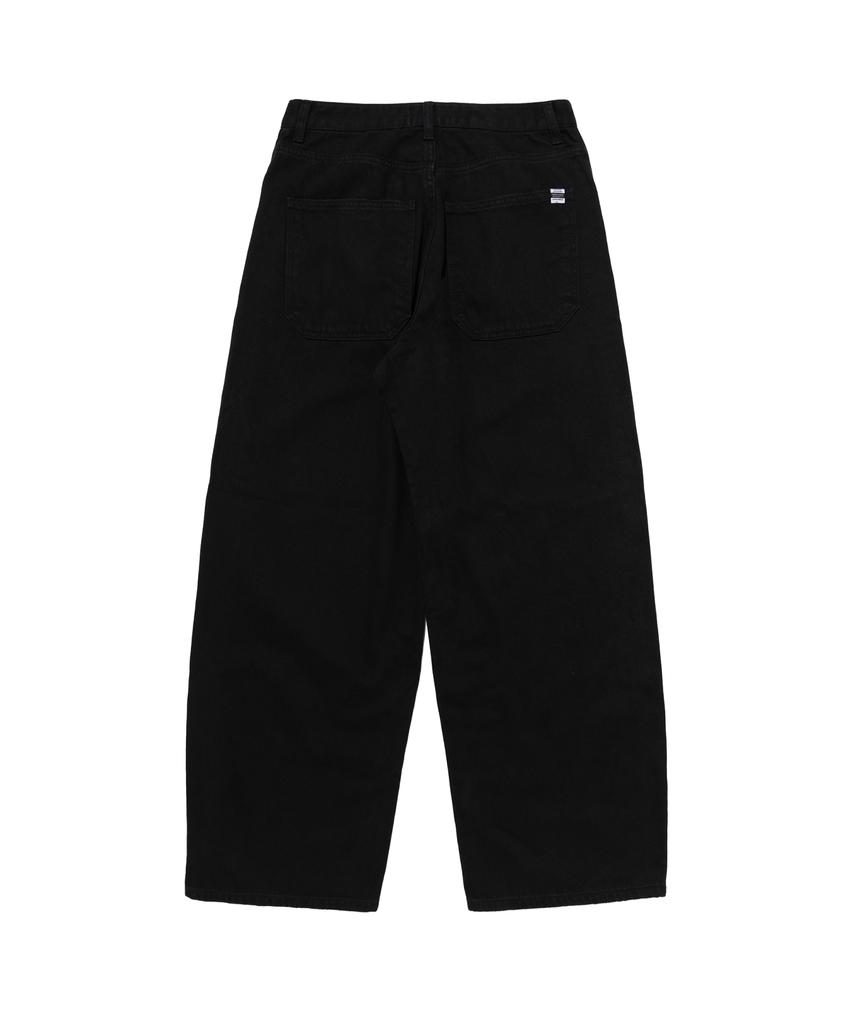 CARGOBROS Vintage Cotton Wide Curved Denim Pants (Black)