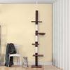 Floor To Ceiling Cat Tree 230-260cm Height Adjustable, 5-Tier Cat Tower with Scratching Posts, Hammock, Perches