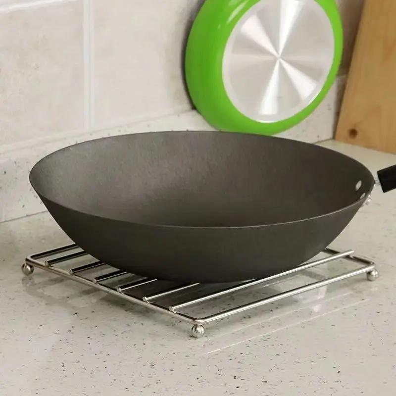 Creative Iron Square Placemat Pan Pot Mat Holder Stand Hot Placemats Cookware Mats Drink Coasters Kitchen Tools Placemat 2024NEW