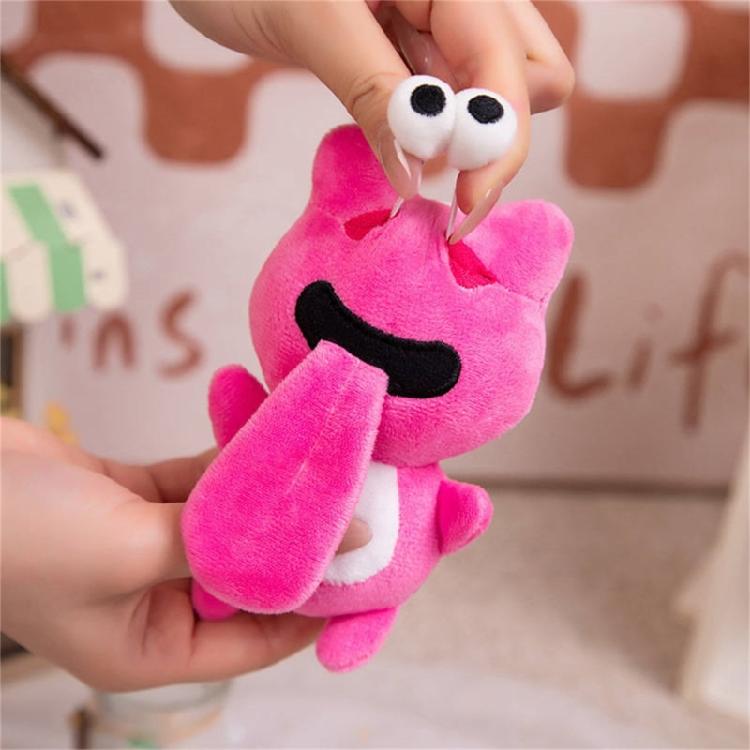 Backpack Charm Plush Keychains Sticking Out Tongue Frog Magnetic Attraction Toy