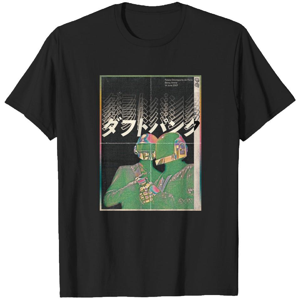 Неоновые футболки Daft Punk в японском стиле Тяжелая футболка Мужская 2XL