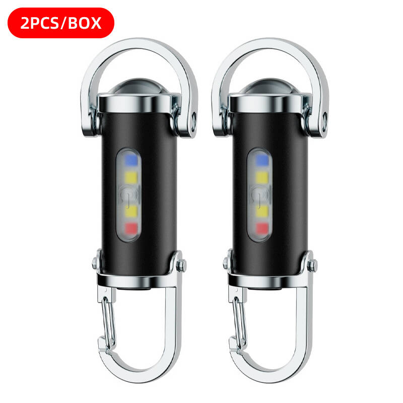 Portable Waist Hanging Keychain, Mini Waterproof Emergency Floodlight with USB Charging & Strong Light