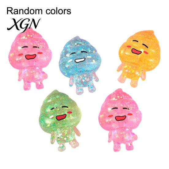 TPR Stress Ball 5Pcs Glitter Animal Sugar Anxiety Relief Clear Frog Anti-stress Toy Dog Cartoon Shit Squeeze Sensory Decompression