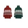 2026 Autumn European & American Christmas Fair Isle Half-Zip High-Neck Knit Sweater