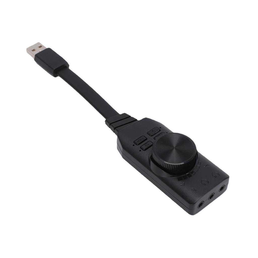 USB Sound Card 7.1 Surround Sound Adapter External Stereo Audio Jack Converter with Volume Control Mic Mute for PC