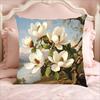 Vintage Magnolia Flower Print Throw Pillow Cover, Floral Landscape Art Decorative Cushion Case For Sofa Bedroom