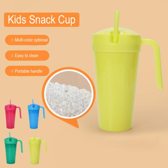 Yousheng Kids Snack And Drink Cup Combo Leak-Proof 2-in-1 Popcorn Holder with Handle Portable Stadium Tumbler for Travel Home Movies
