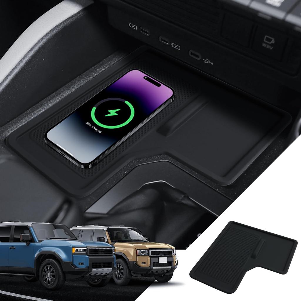 LANTU Wireless Charging Mat for Toyota Land Cruiser 250 Rubber Mat for Wireless Center and Compatible with TRJ250W and GDJ250W (2024) - Non-Slip