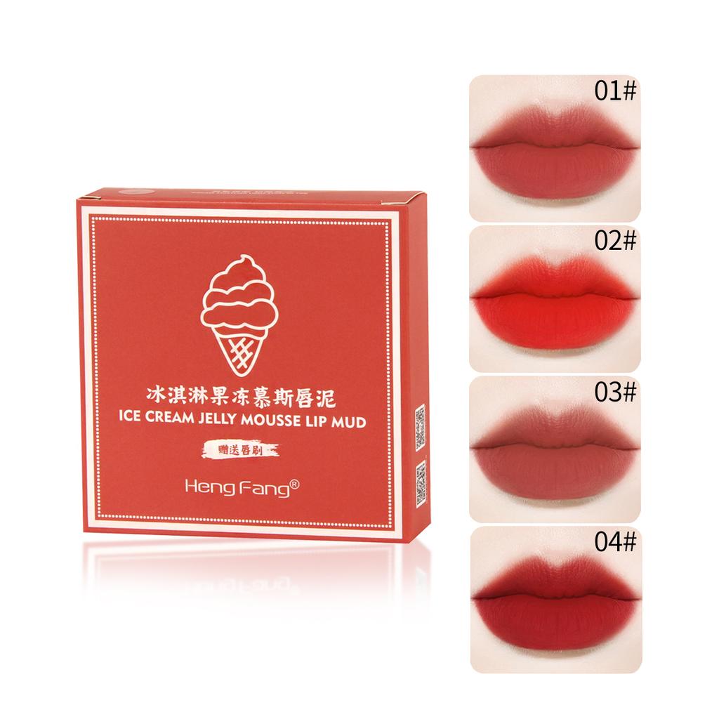 HengFang Jelly Mousse Waterproof Long-Lasting Mousse Lip Mud 1.8G