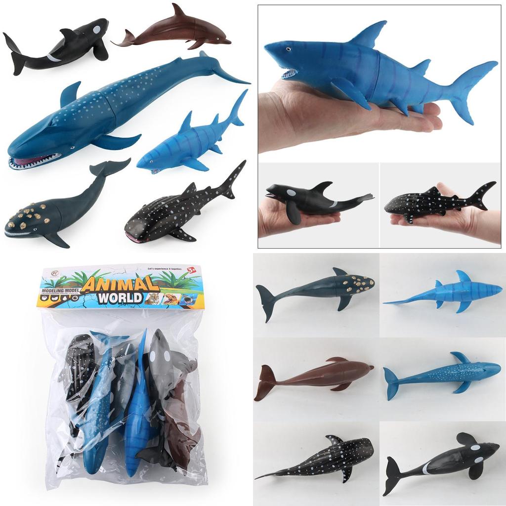 Conjunto de Modelos de Animais Marinhos para Crianças Com Réplicas de Plástico Para Brincadeira Educacional