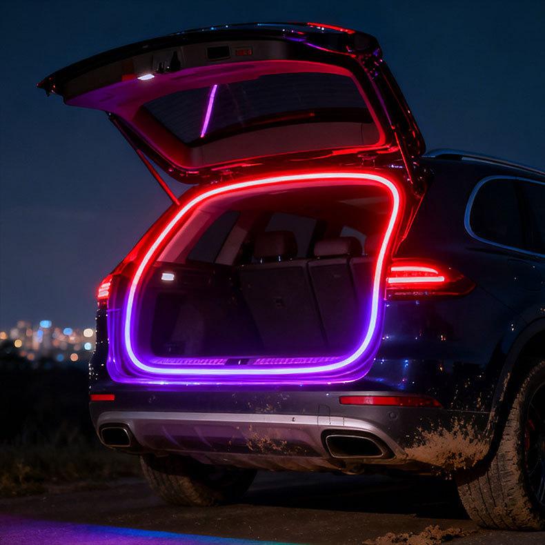 Car Trunk High-brightness LED Atmosphere Light Strip Flexible Interior RGB Colorful Neon Atmosphere APP Control Car Accessories Neon Lights 4