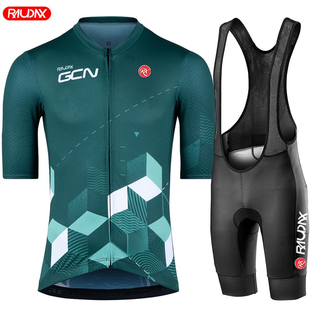 Raudax Gcn Team Cycling Clothing Summer Cycling Set MEN Mountain Bike Bicycle Wear Triathlon Bike Jersey Set 2026 summer breathable cycling suit set