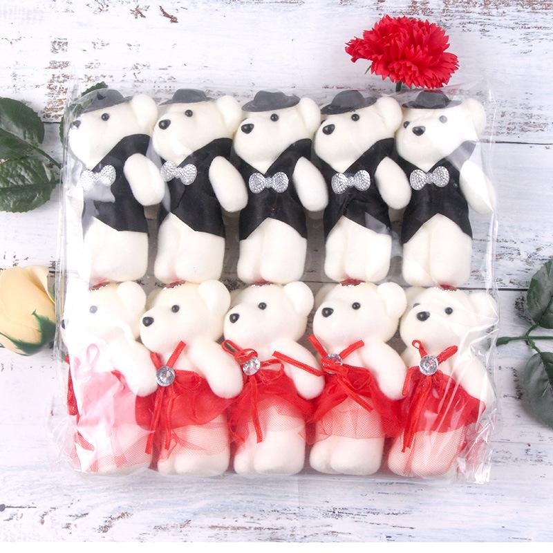 10Pcs Couple Foam Bear Wedding Valentine'S Day Decoration Cute Cartoon Small Bear Birthday Flower Bouquet Packaging Materials