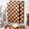Solid Wood Checkerboard Cutting Board Splicing Color Fruits Tray Chopping Block  Baby Food
