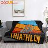 Retro Vintage Style Sunset Triathlon Ultra-Soft Blanket Quilt Winter Sofa Cover Bed Covers