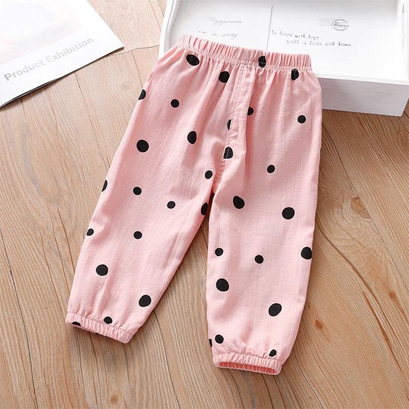 Children's Clothing Girls' Leggings Summer Thin Fit Children's Cotton Nine Quarter Pants Breathable Mosquito Proof Pants