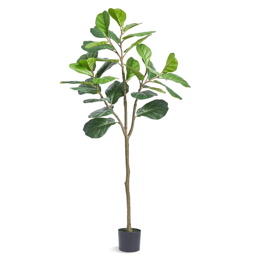 Artificial Fiddle Leaf Fig Tree, 5 FT, Secure PE Material & Anti-Tip Tilt Protection Low-Maintenance Faux Plant, Lifelike Green Fake Potted Tree for