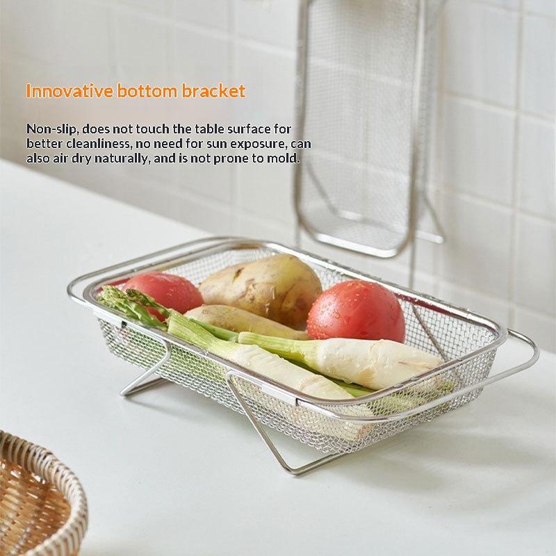 Adjustable Arm Stainless Steel Sink Drain Basket Expandable Rust Proof Mesh for Home Kitchen Vegetable Washing Food Drying