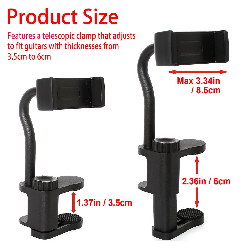 Multi-Functional Guitar Phone Holder: Acoustic, Bass, Electric Stand & Clip