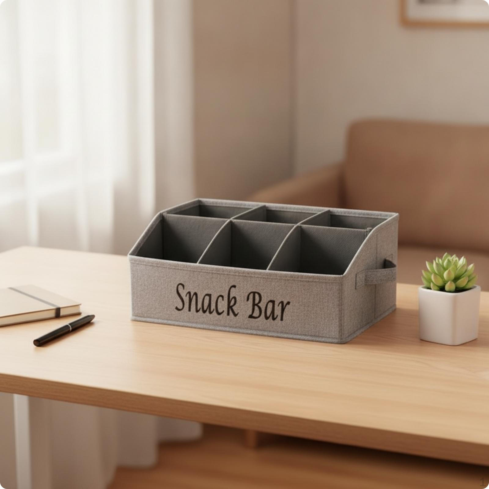 Snack Storage Container Foldable Box with Dividers Removable for серый