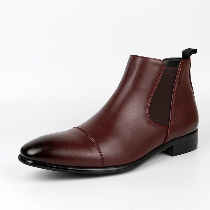 Mens Plus Size Retro Chelsea Boots Low Heel Square Toe Slip-On Casual Shoes
