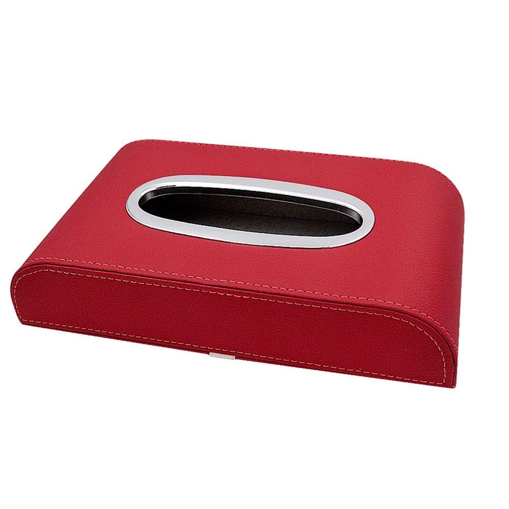 

YOSICIL Car Tissue PU Multifunctional Luxury Tissue Red Box, Leather, Fashionable, Storage, Box, Convenient, Simple, Versatile,