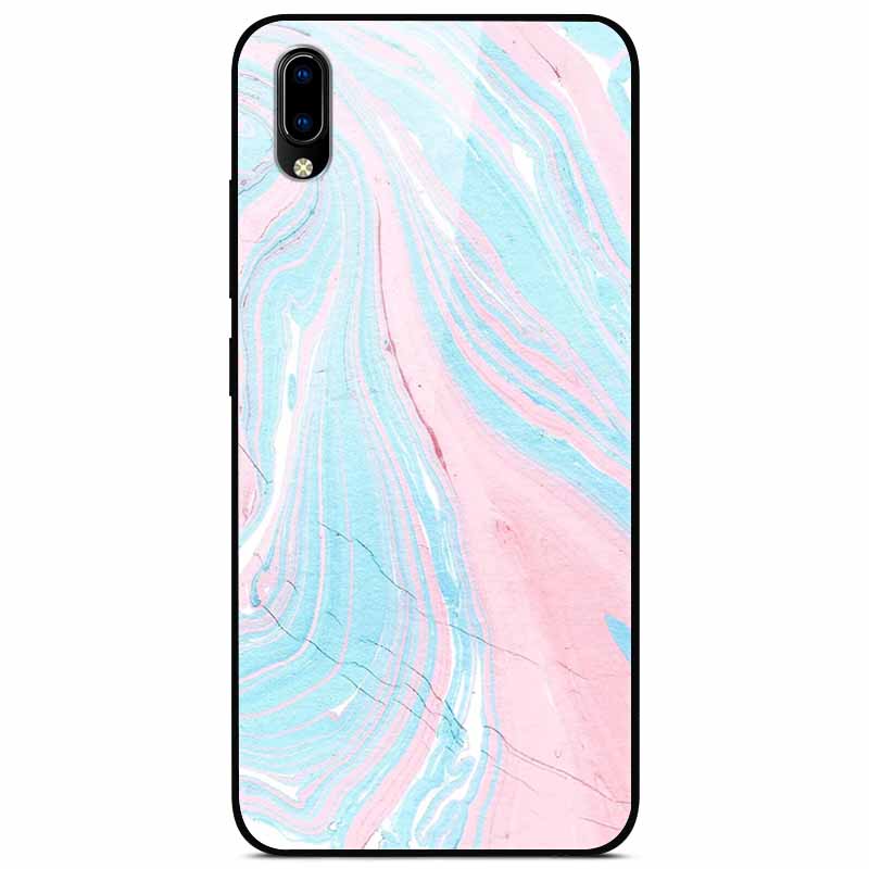 Case Tempered Glass Hard Clear Phone Case For Vivo Y91C Protector Shockproof Marble Fundas Coque