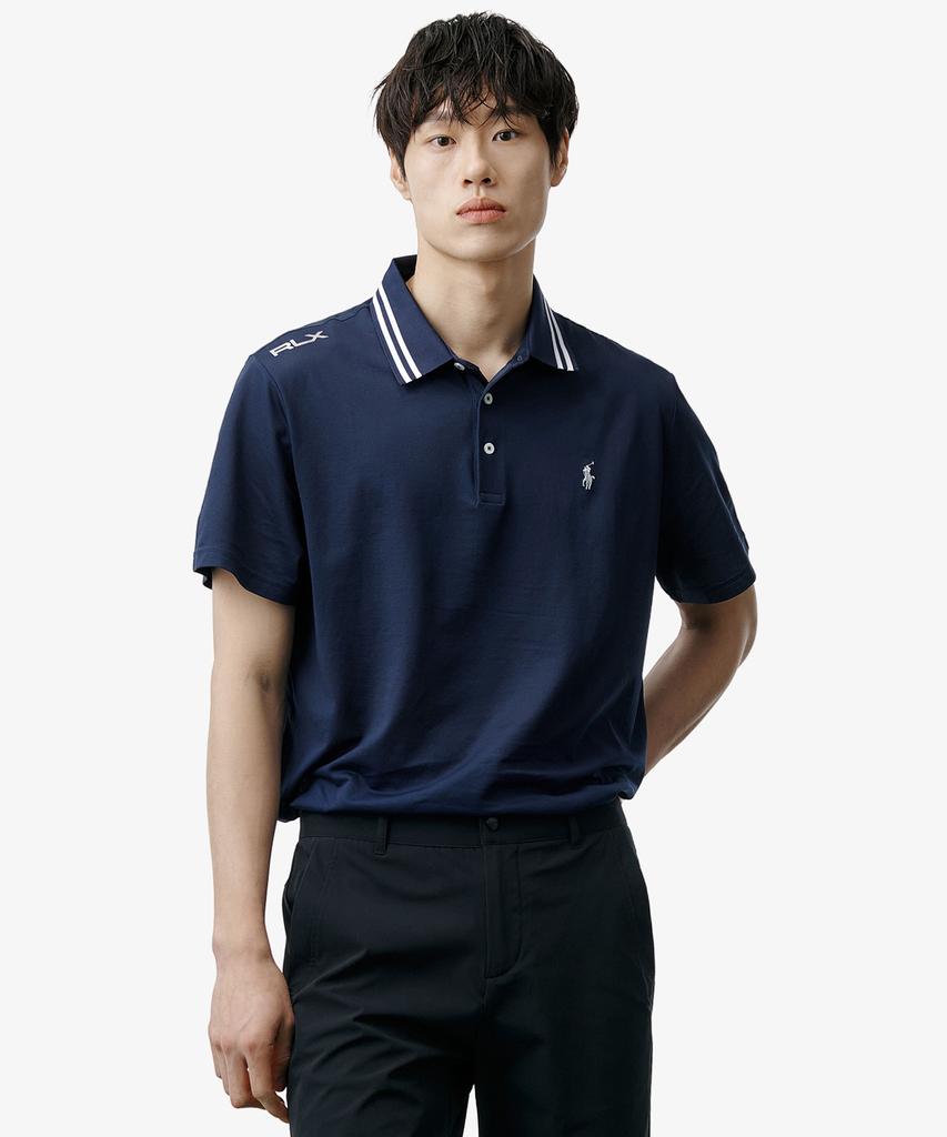 Pollolalpeulolengolpeu Custom Slim Fit Performance Polo Shirt - Navy
