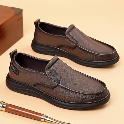 Fashion 2025 New Men Casual Leather Shoes Fashion Soft Bottom Lazy Shoes Handmade Designer Loafers Comfy Outdoor Office Business Shoes