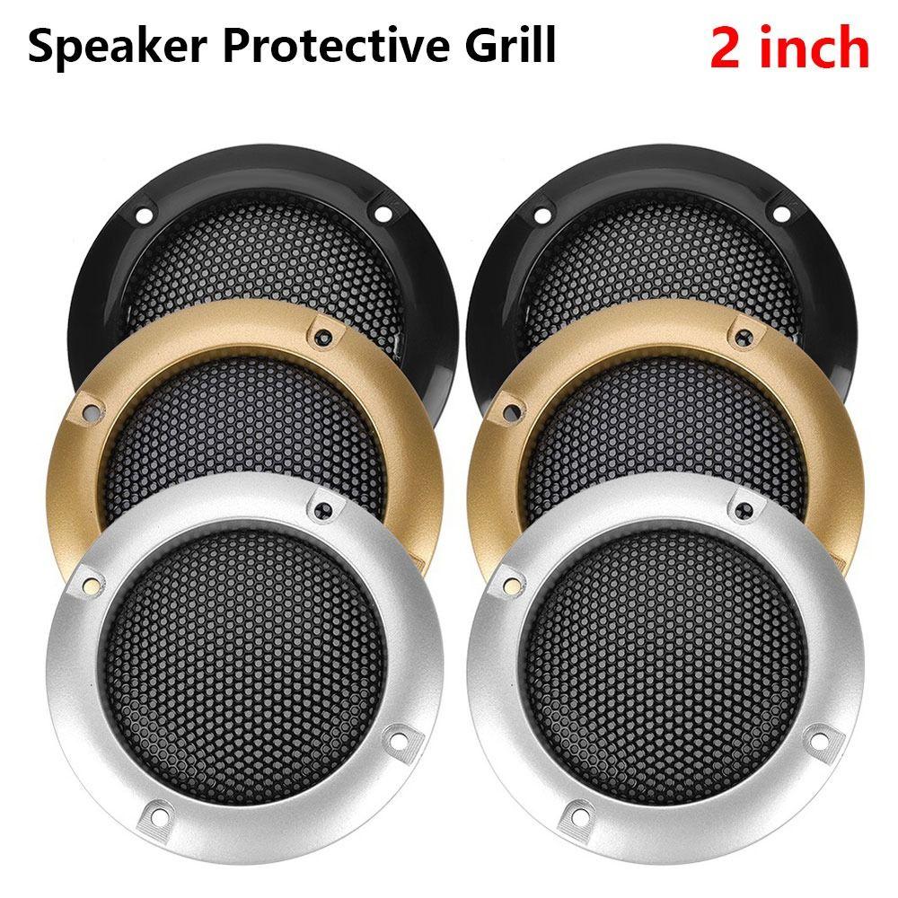 2Pcs Black Gold Silver Speaker Protective Grill Decorative Speaker Mesh Circle  Audio DIY Decoration