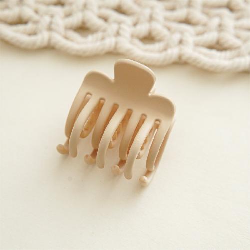 Solid Color Frosted Small Hair Claw for Women Double Row Teeth Ponytail Clip Simple Hair Claw Thin Hair No Slip Ponytail Holder