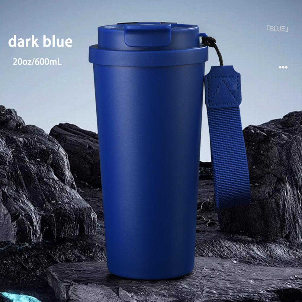 600ml Insulated Coffee Tumbler Double Wall Stainless Steel Thermos Flask with Lid Portable Travel Mug for Car School Gym