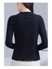 High-Quality Women's Stretch Slimming Long Sleeve Cotton Top – Versatile Fashionable Hollow-Out Design for Spring and Autumn