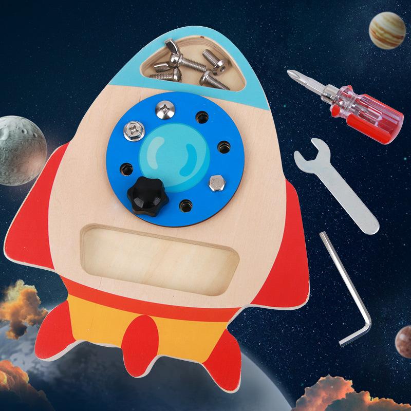 Children'S Early Education Enlightenment Simulation Rocket Model Screwing Screws Nut Repair Tools Disassembly And Assembly Combination Educational Toy