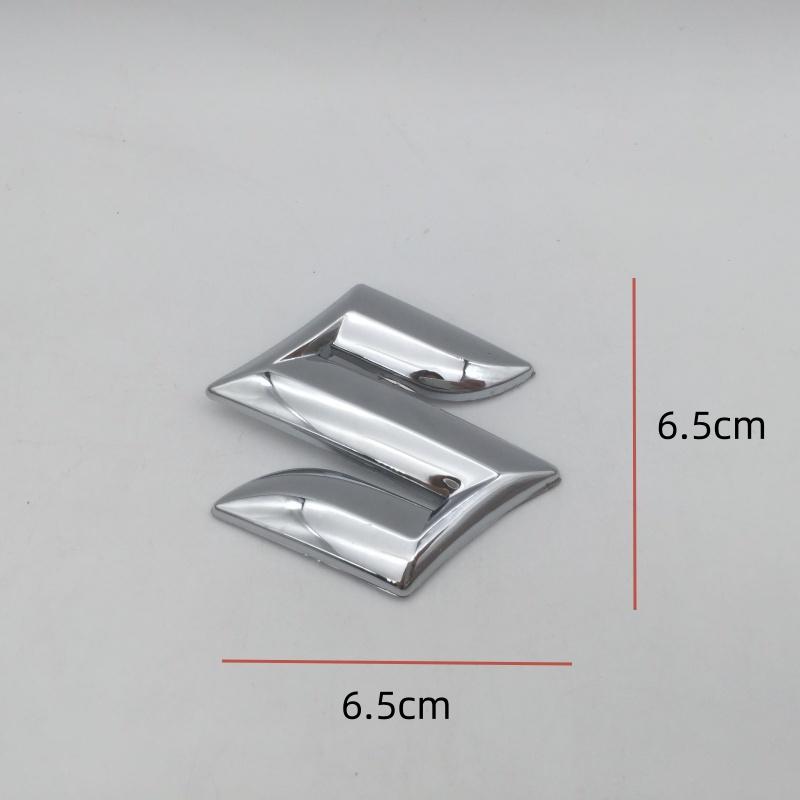 HECQ4 1pcs 3D Chrome for Suzuki Car Emblem Front Hood Rear Tailgate Trunk Badge Steering Wheel Sticker Decal Styling Accessories
