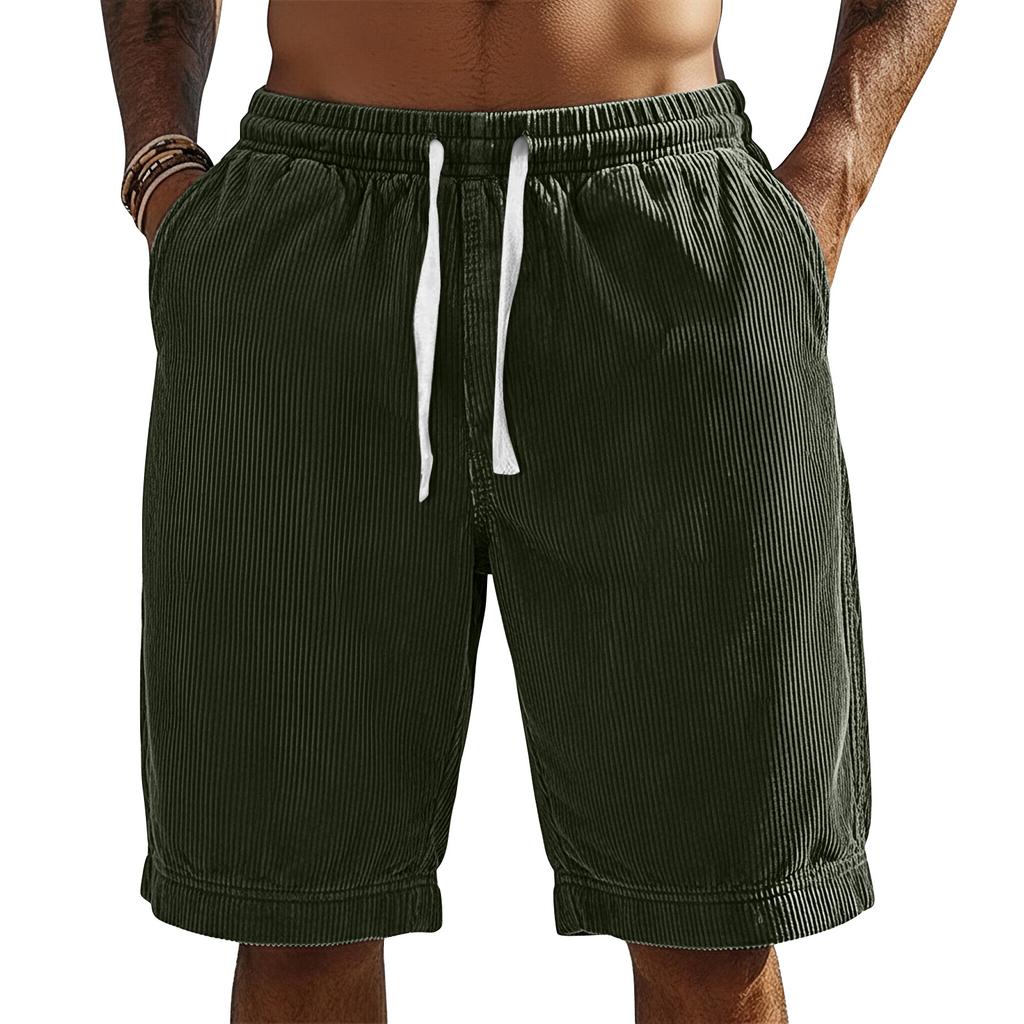 Men's Summer Striped Athletic Shorts Men's Multi-Pocket Casual Shorts