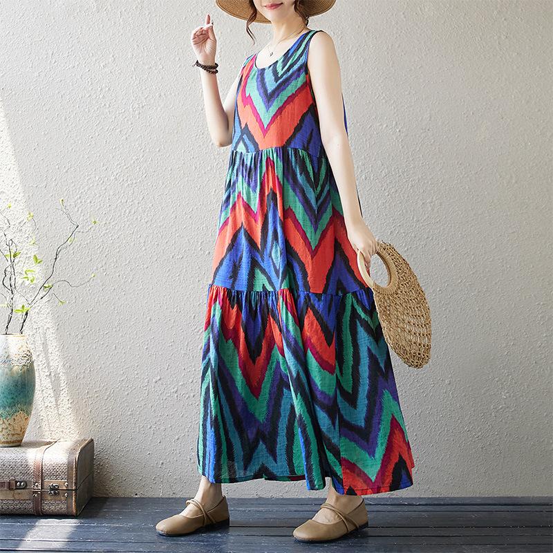 Summer Pullover Vest Loose Plus-size Dress for Women