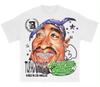 Custom Designer with Logo Your Own Brand Oversized Distressed Tee Camiseta 2D Screen Print Cropped T Shirt Men