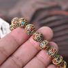Handmade Nepalese Buddhist Tibetan Brass Metal & Clay Loose Craft Beads for Necklace Jewelry Making DIY
