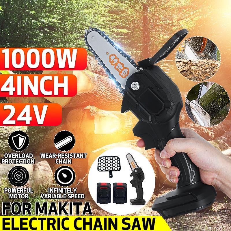 Mini Portable Electric Pruning Saw Rechargeable Electric Saws with 2x Lithium Battery Charger Woodworking Garden Logging 24V