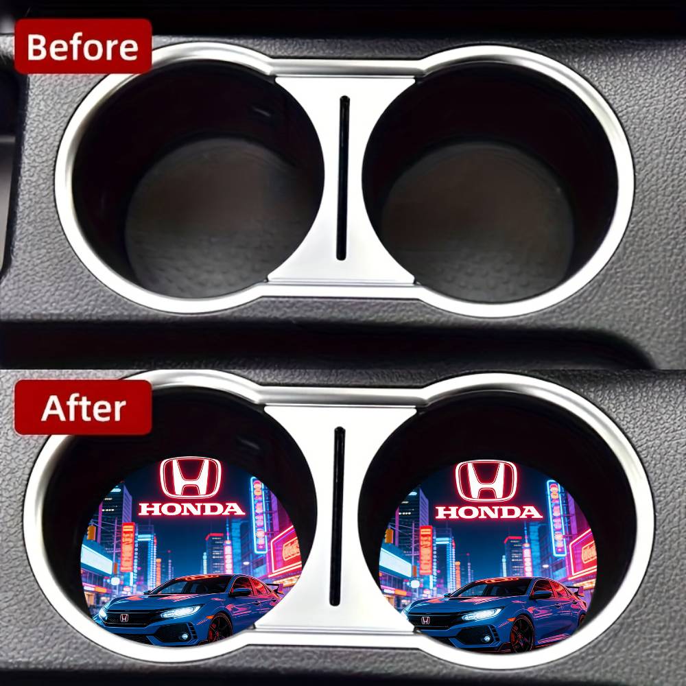 For Honda New Car Cup Holder Anti-Slip Silicone 7cm Insert Coaster Mat Universal Car Accessories Black Fit LG Most Cars