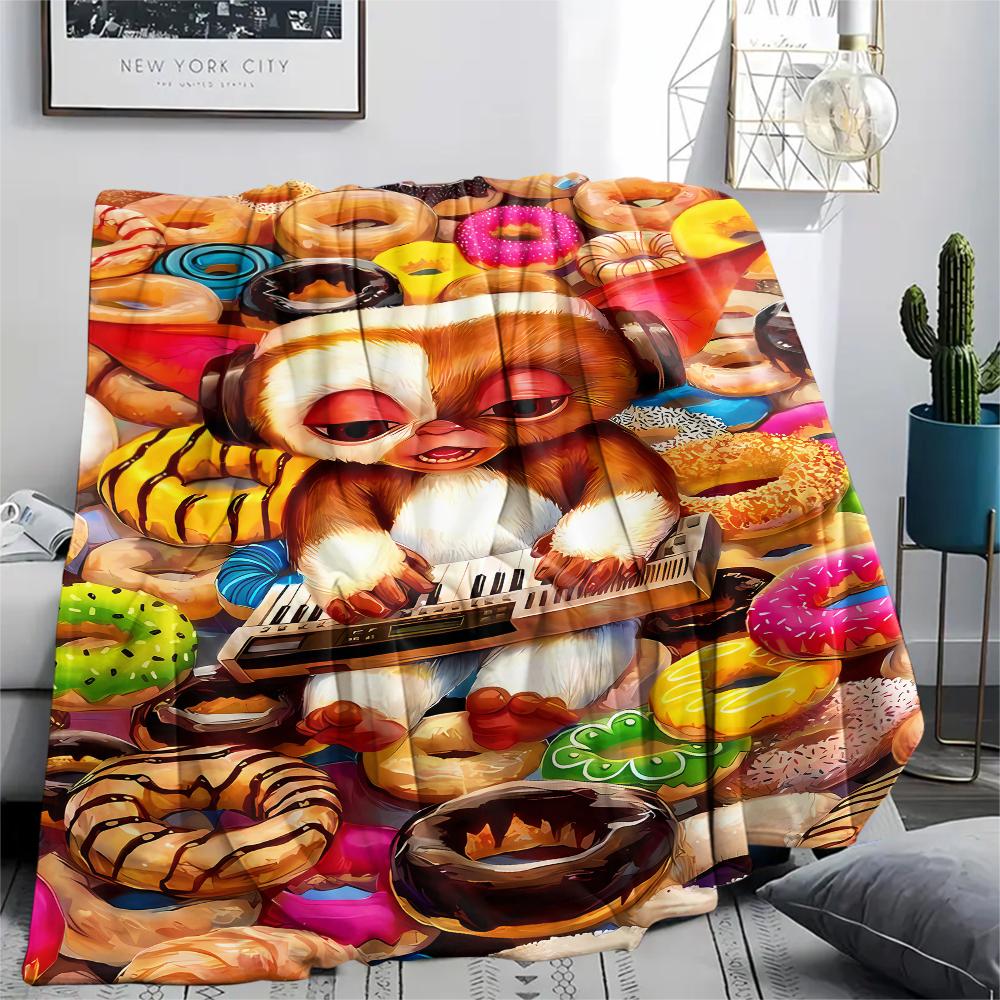 1pz Coperta in Flanella con Stampa Gizmo Gremlins, Alta Qualità per Tutte le Stagioni, Decorazione per la Casa, Calore e Comfort, Perfetta per Regali di Natale