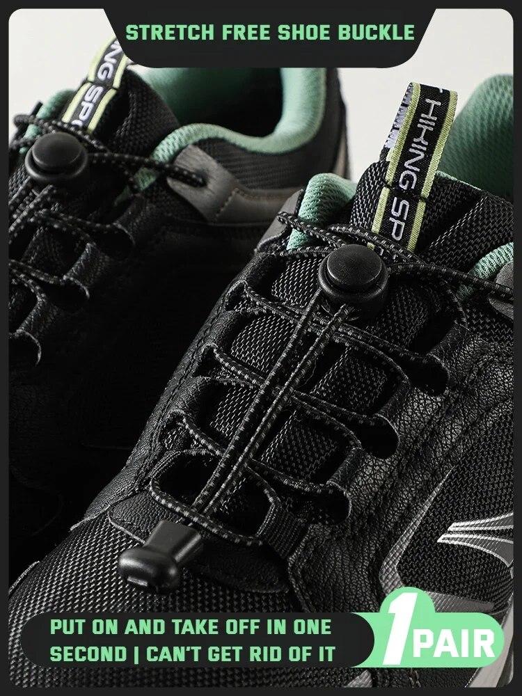 NEU Elastische Schnürsenkel Sneakers Qualitätsschloss Schnürsenkel Runde Tennisschnürsenkel ohne Krawatten Erwachsene Kinder Gummibänder für Schuhe 1Piar