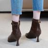 French Pointed High-Heeled Ankle Boots For Women  New Autumn Winter Slim Heeled Women'S Boots