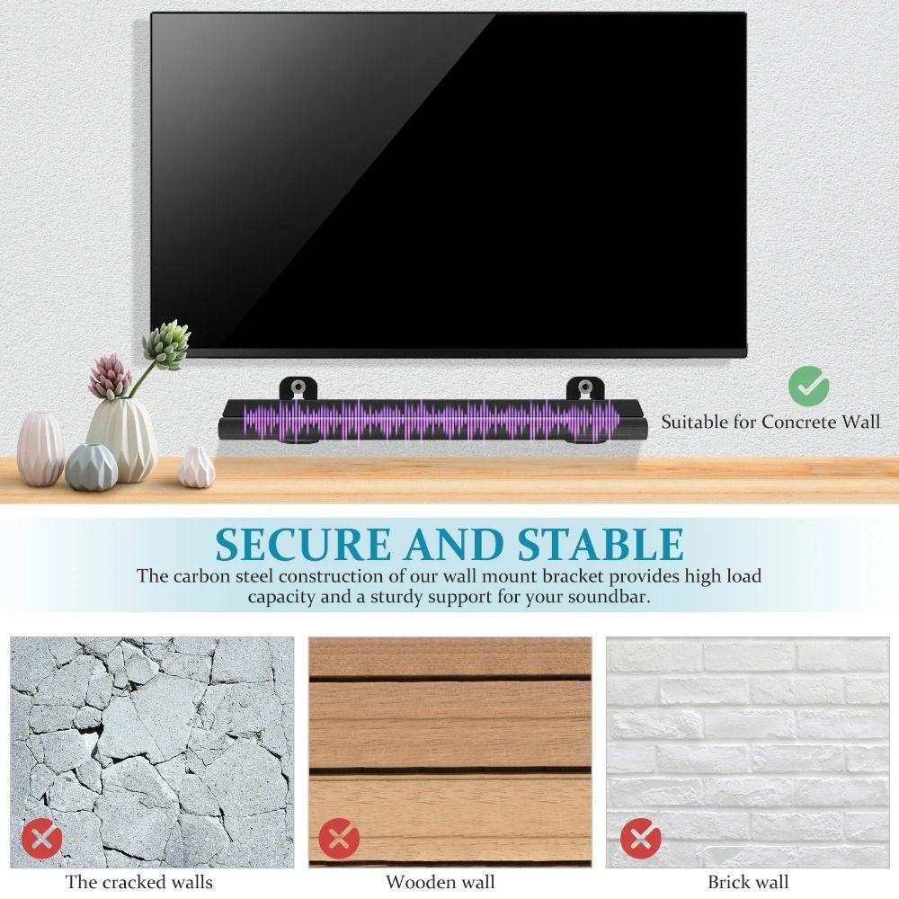 Stylish Metal Brackets Soundbar Hanger L Shaped Bracket Speaker Wall Mount Audio System Setup