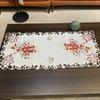 Christmas Table Mat Embroidery Hollow Lace Fabric Holiday Decoration Home Western Food Mat New Table Cloth