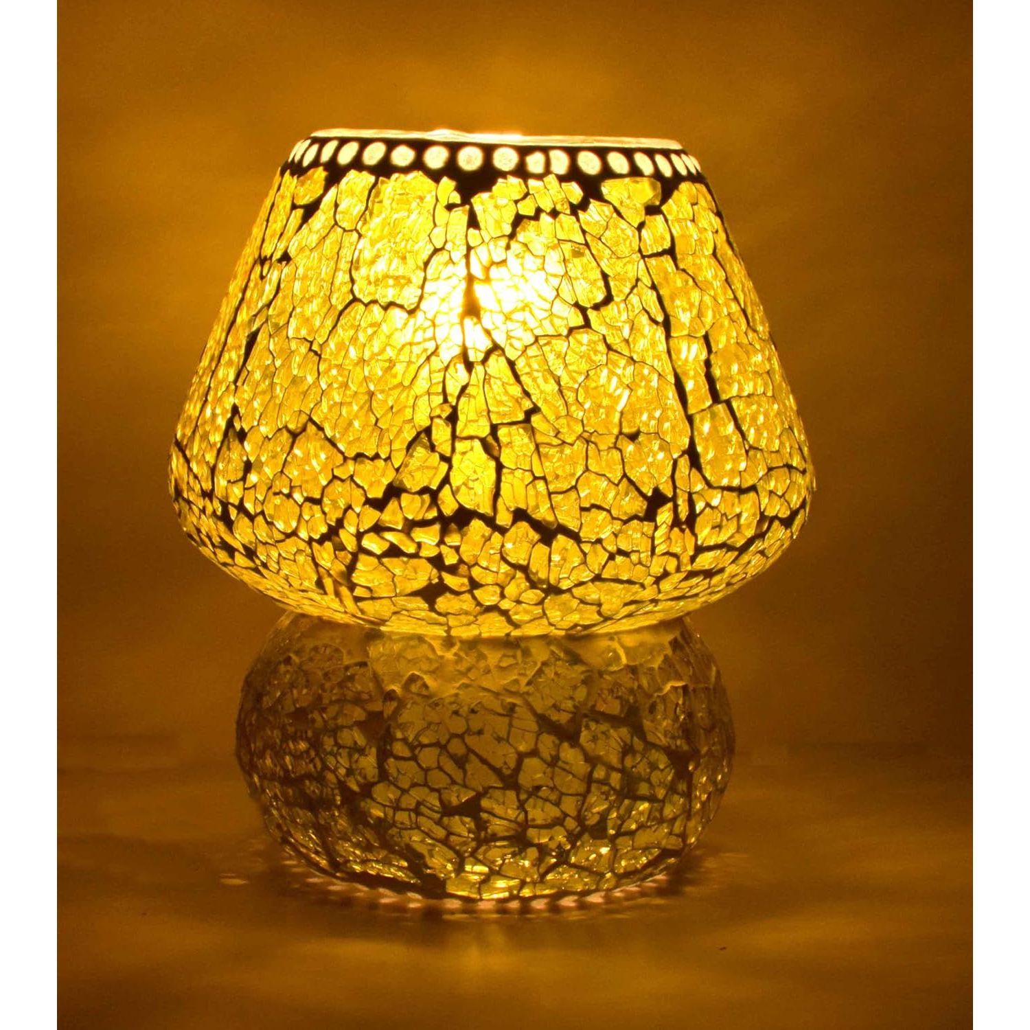 

Мозаичная стеклянная лампа в форме гриба для украшения дома/офиса/фестиваля (Лампа в комплект не входит)