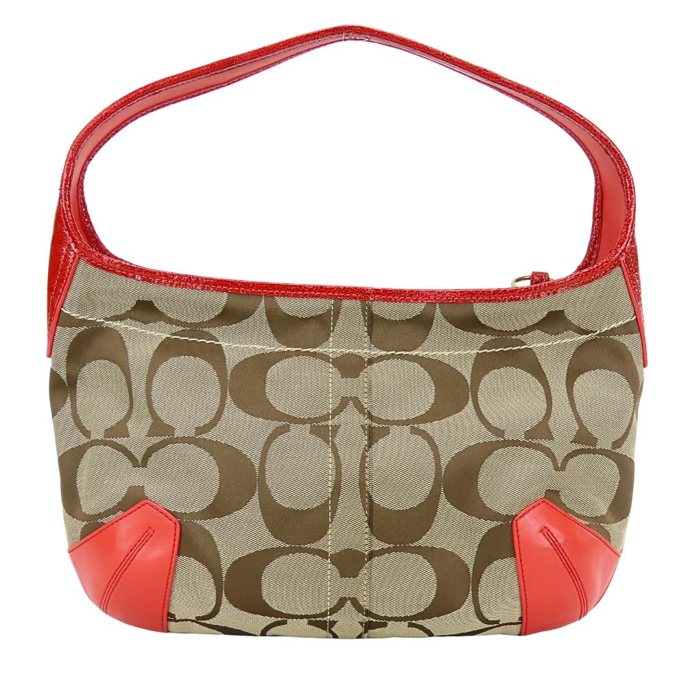 Used COACH Shoulder Bag 11600 Signature Canvas/leather Beige Pink One Belt