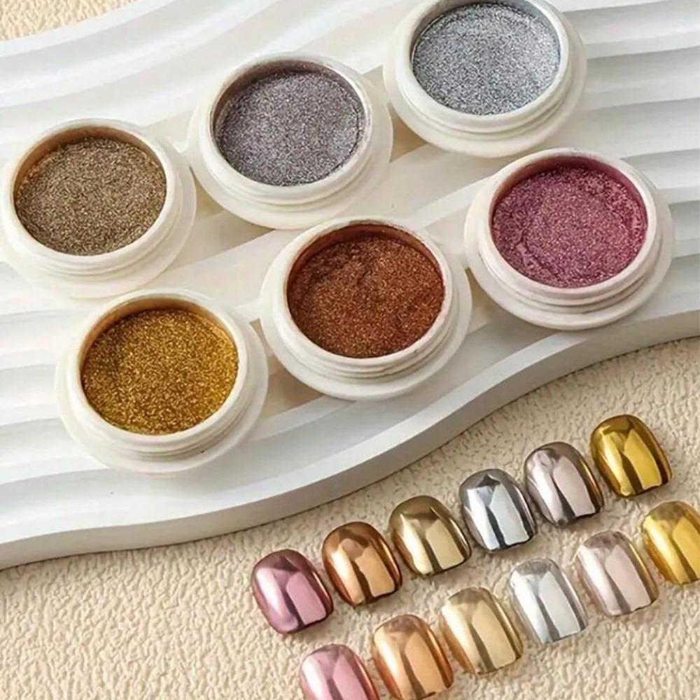 Gold Silver Mirror Nail Powder Rubbing Pigment Nail Art Decoration  Home Nail Design