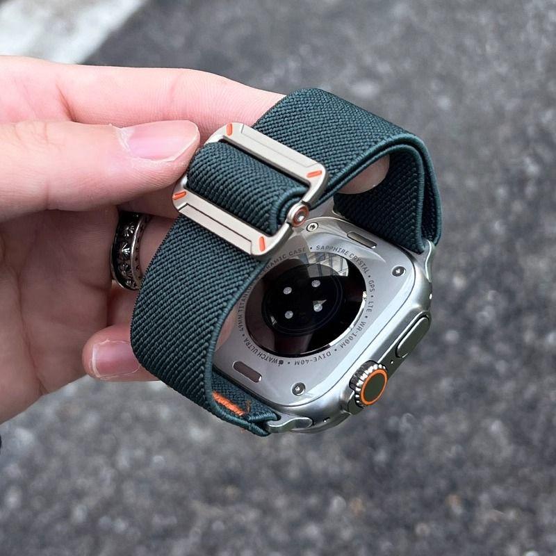 Schiebeschnalle Hill Strap für Apple Watch S10 - Nylon gewebtes, strapazierfähiges Armband für iWatch 10/9/8/7/6/5/4/3/2/1/SE/Ultra/Ultra2 49 mm 46 mm 45 mm 44 mm 42 mm